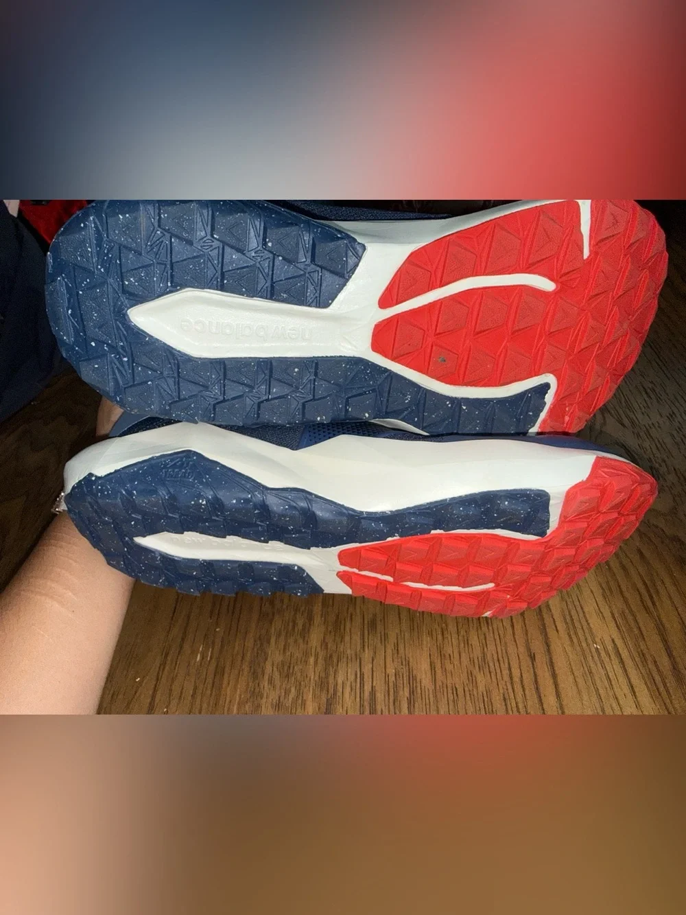 New Balance Navy and Red Sneakers
